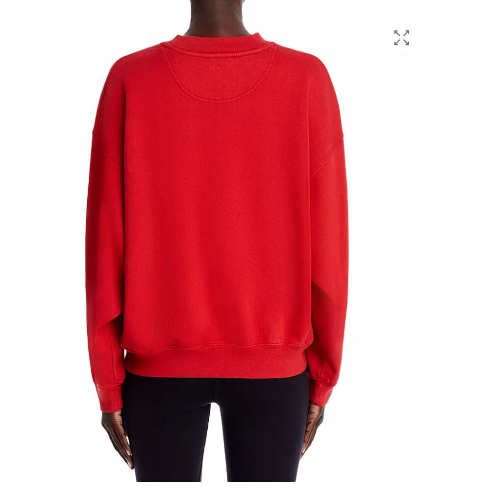 Anine Bing Sport Red Graphic Crewneck Sweatshirt Size Small 100% Cotton - Picture 11 of 11